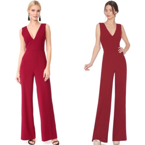 Alice + Olivia Pants - Alice and Olivia Red Jumpsuit